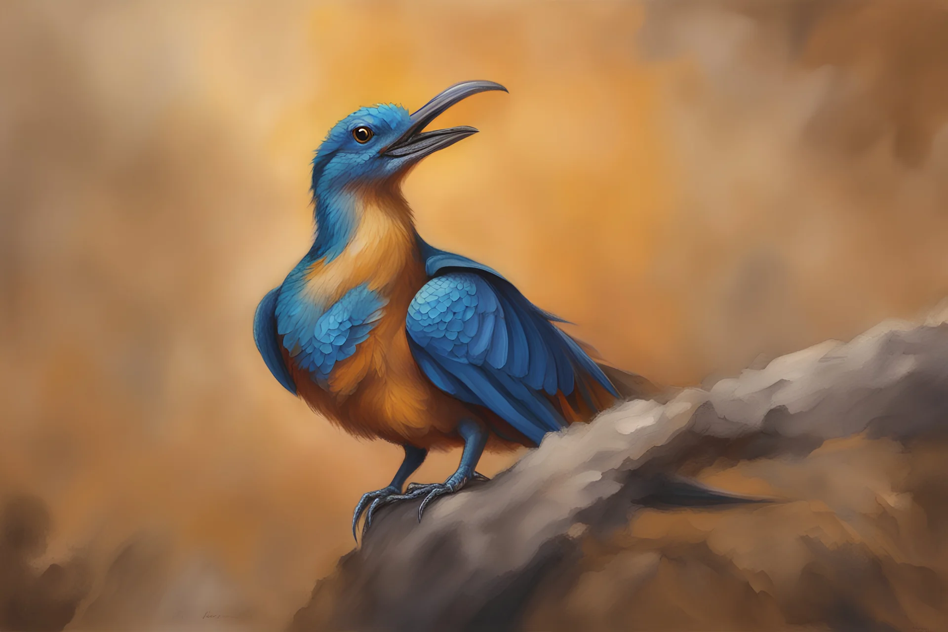 Painting of 1 tiny dragonbird