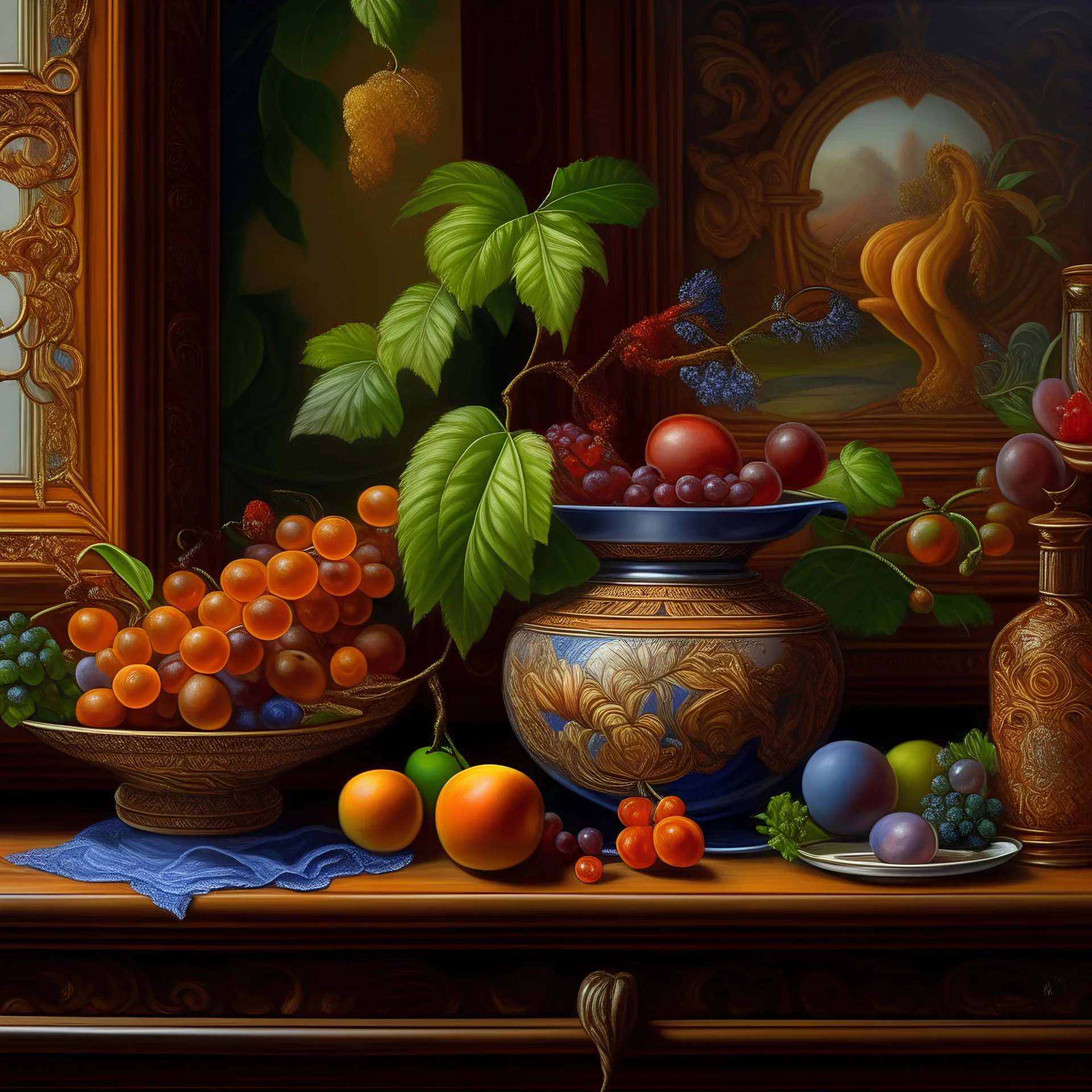 still life, style by Catherine Abel, by Stephen Gibb, by Earnst Haeckel, Timchenko Marfa Ksenofontovna. Josephine Wall. Paisley Brown. smooth, elegant fantasy, fantastic view, ultra detailed, Artgerm, Alphonse Mucha. highly detailed, sharp focus, elegant, dof, intricate, 8k, oil on canvas, beautiful, high detail, crisp quality, colourful, very cute, Michelangelo