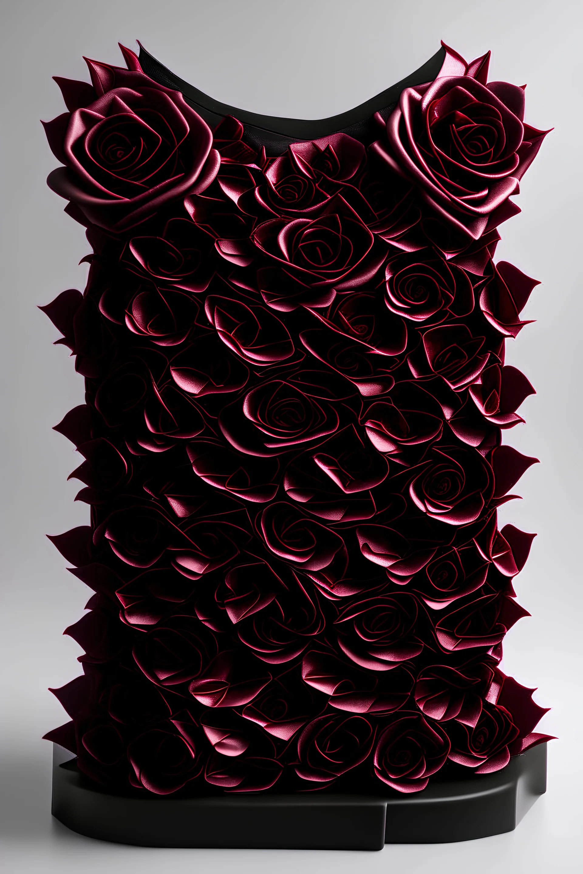corset made of petals of rose, in a plain background