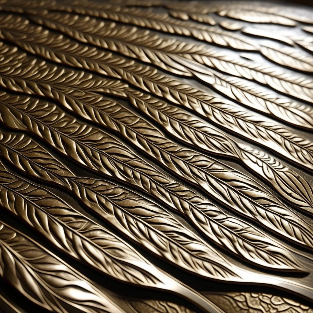 shiny metal leaf, elegant carving patterns, mythic,