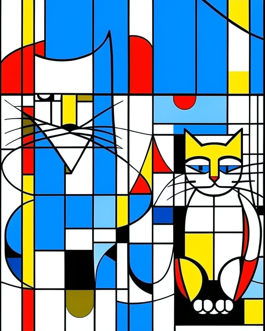 Cats imágen estilo Mondrian