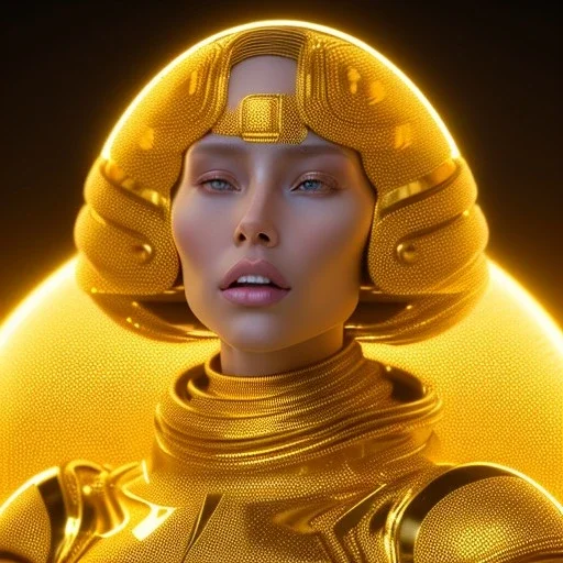 beautiful cosmic golden woman, long hair, nice smiling, magic glamour make up, delicate colors, beautiful glamour galactic golden dress, ultra sharp focus, 8k, unreal engine 5, extremely sharp detail, light effect, soft light atmosphere of a spaceship, smooth, full of details, face in front, complete vision of body