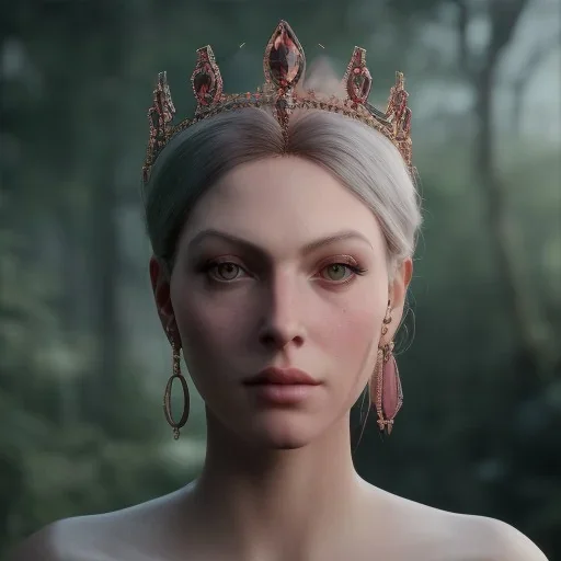 A portrait of a queen, atmospheric,fantasy, realistic, unreal engine 5, cinematic lighting, octane render.