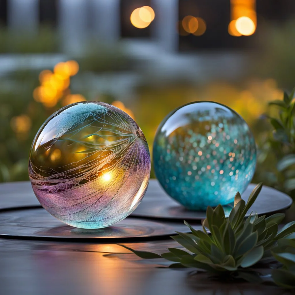 "A delicate cracked glass sphere, ethereal colours, fine fract...