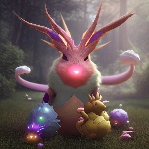 Mystery pokemon,Ambiance dramatique, hyperrealisme, 8k, high quality, lot of details, portrait,