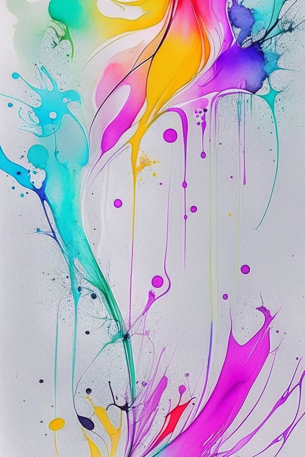 Abstract wet watercolour, primary coloure