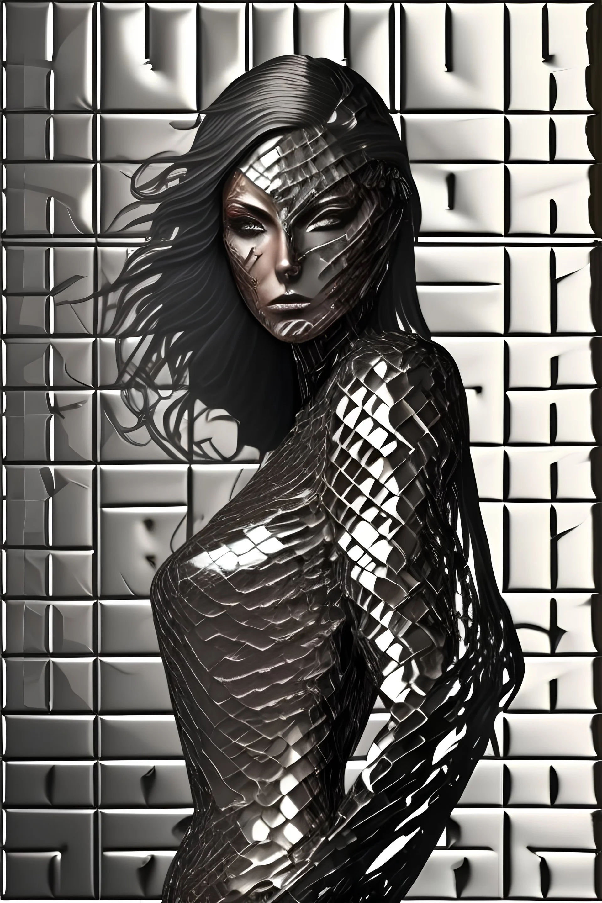 metal tile woman