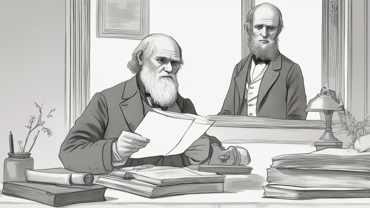 تشارلز داروين يكتب ملاحظات