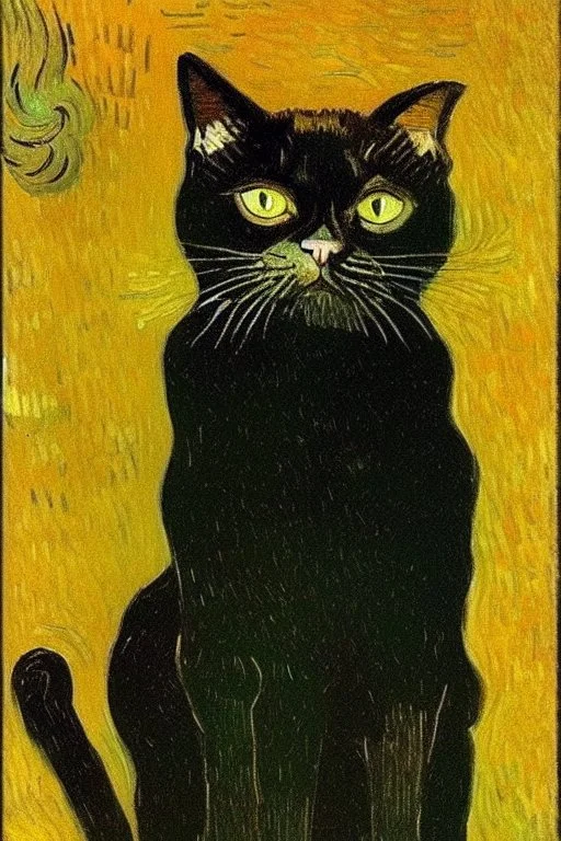 Portrait of a cat by Van Gogh