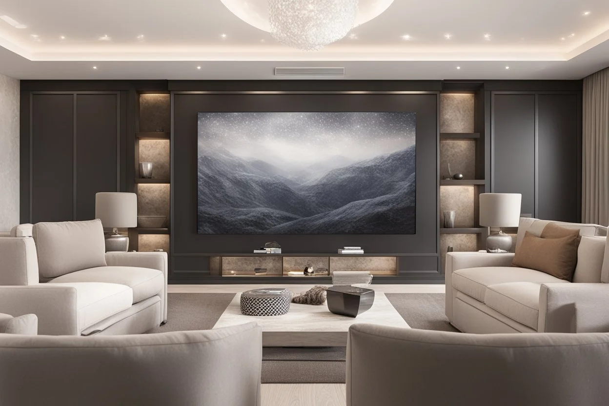 home cinema room with LED lighting in the walls make sure the room is completely symmetrical