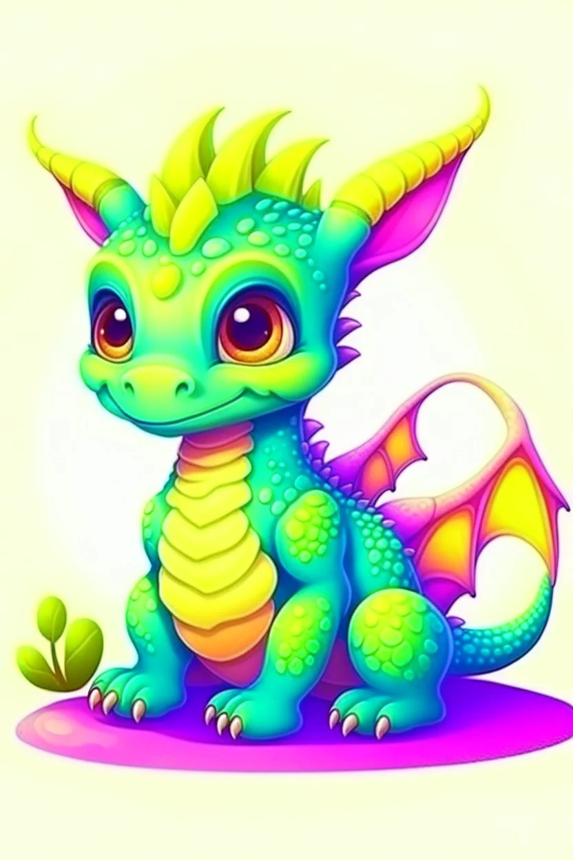 cute little dragon sitting