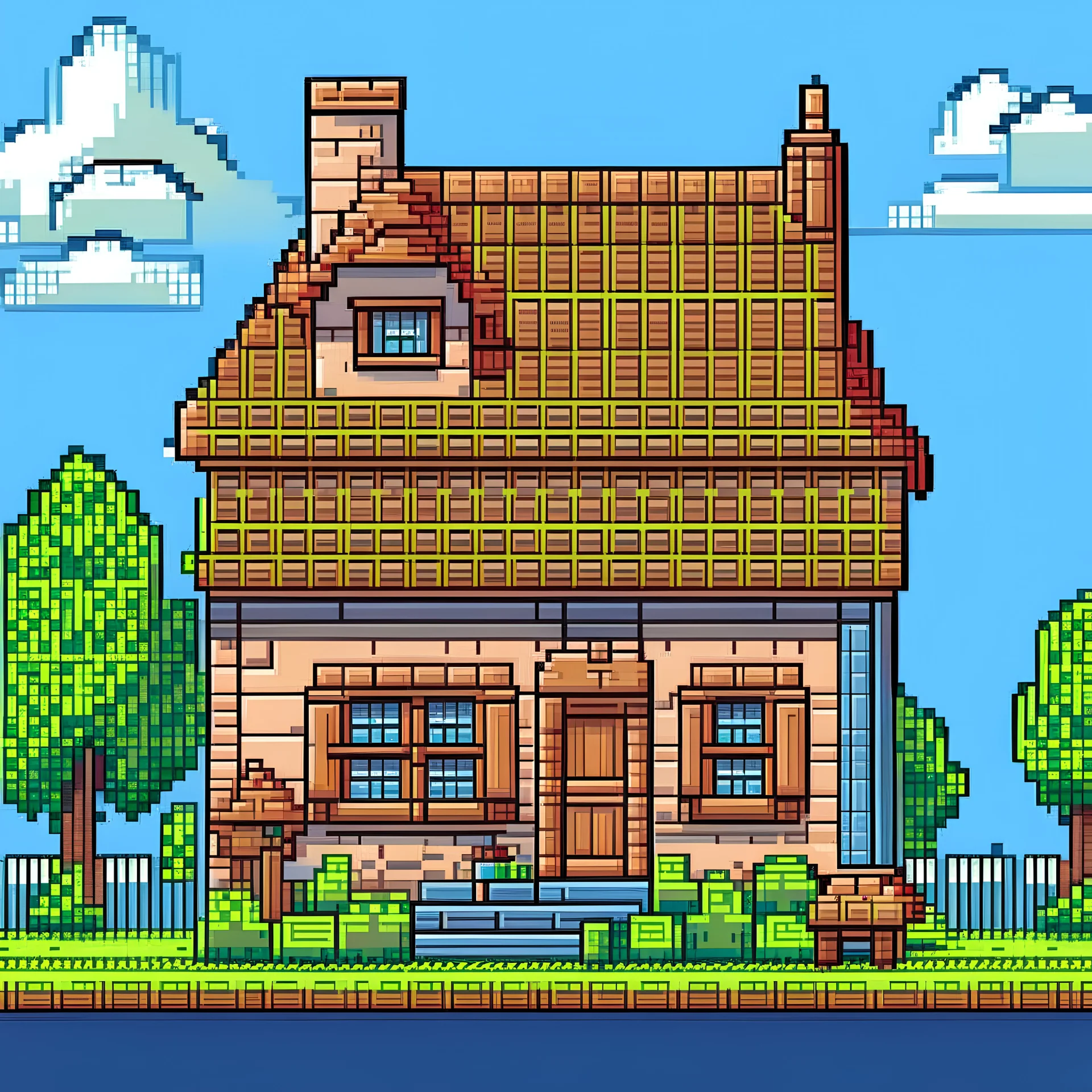 house pixel art like a pokemon house for...