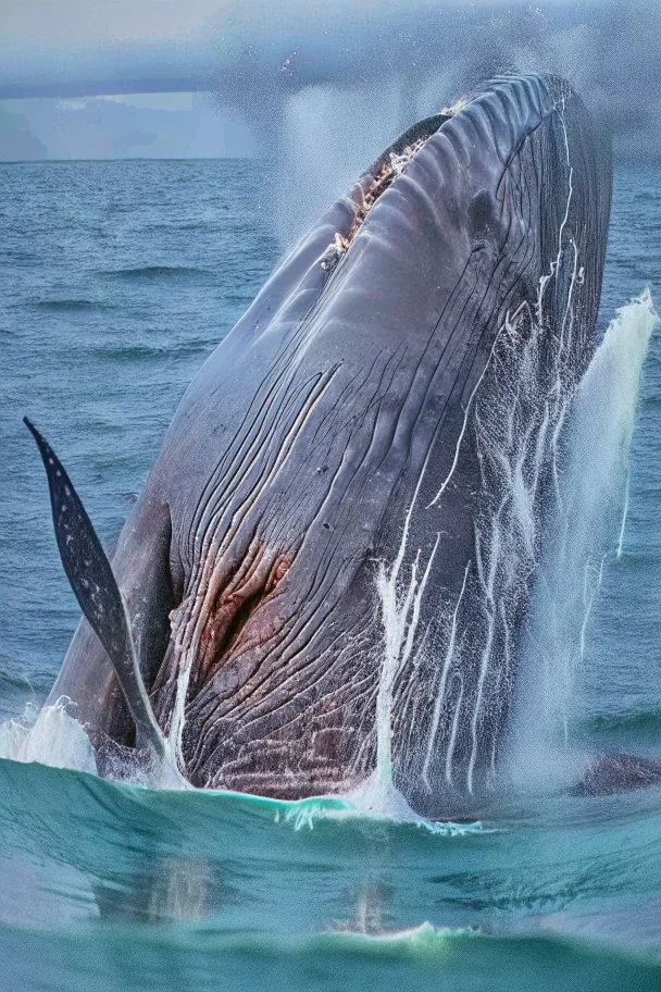 Dead whale being startled with a finger up the back hole.