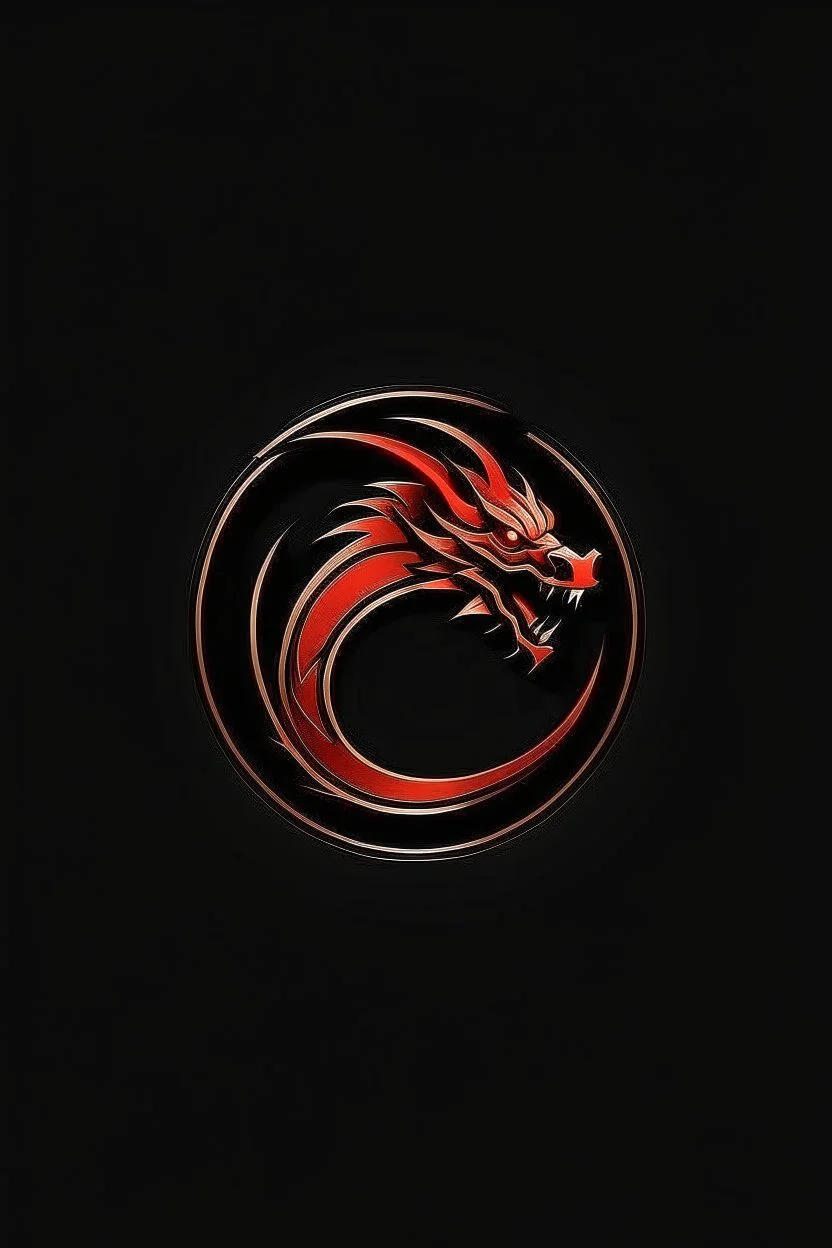 dragon minimalist logo, leather background