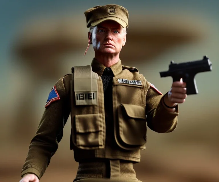 G.I. Joe toy doll army soldier Donald Trump, gun,boots, berets, high definition, elbow, legs, hands