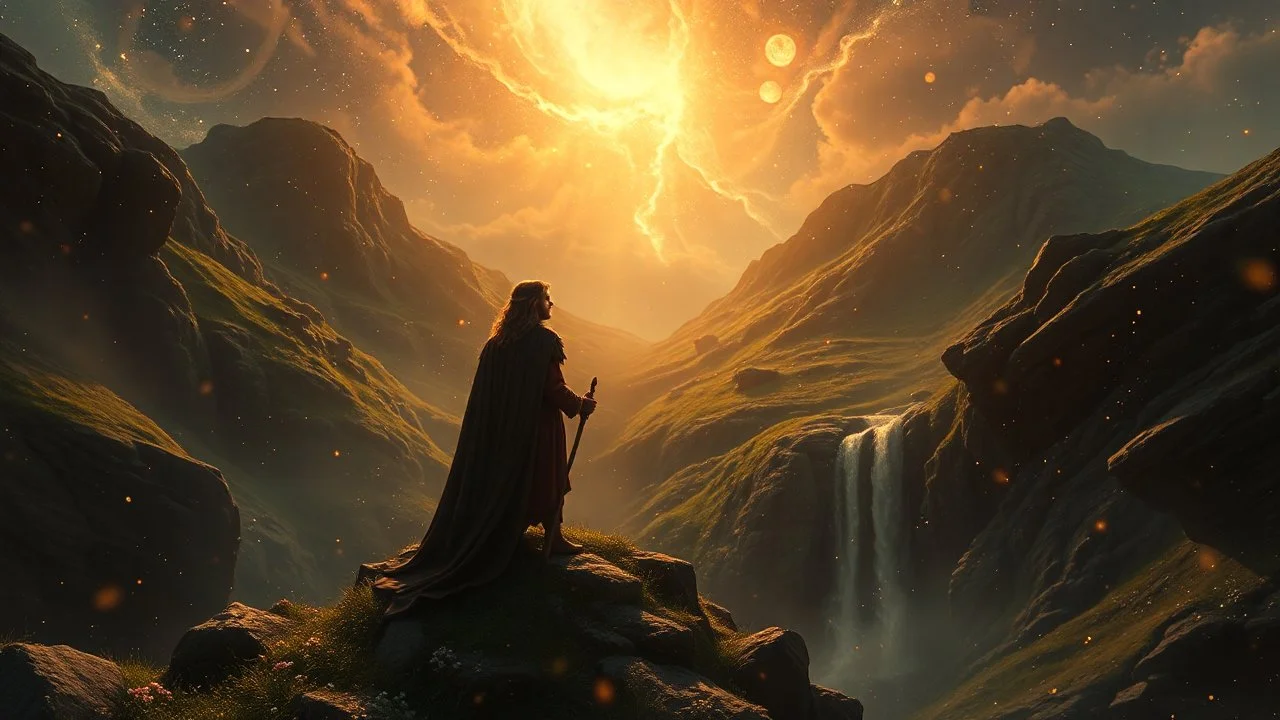 fantasy in beauty, parallel universe, gratitude, credible ethereal beauty, fate, heaven, magic, fantasy, Aragorn, return of the king, verisimilitude