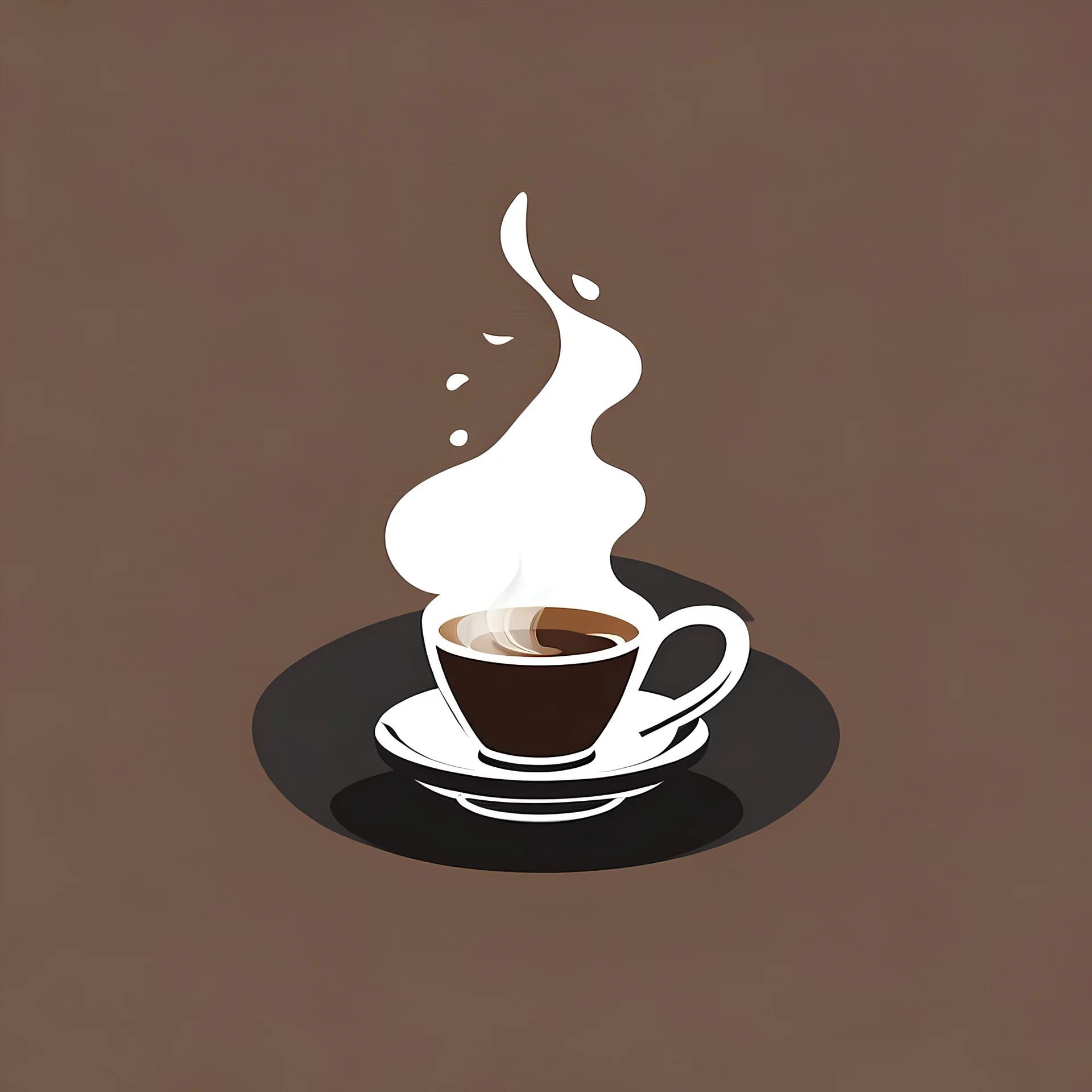 Espresso coffee, steaming, clipart, wall art, minimal , stylish