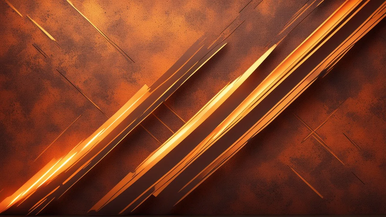 Hyper Realistic Glowing-Golden-Diagonal-Intersecting-Lines on rustic-orange wall with embers