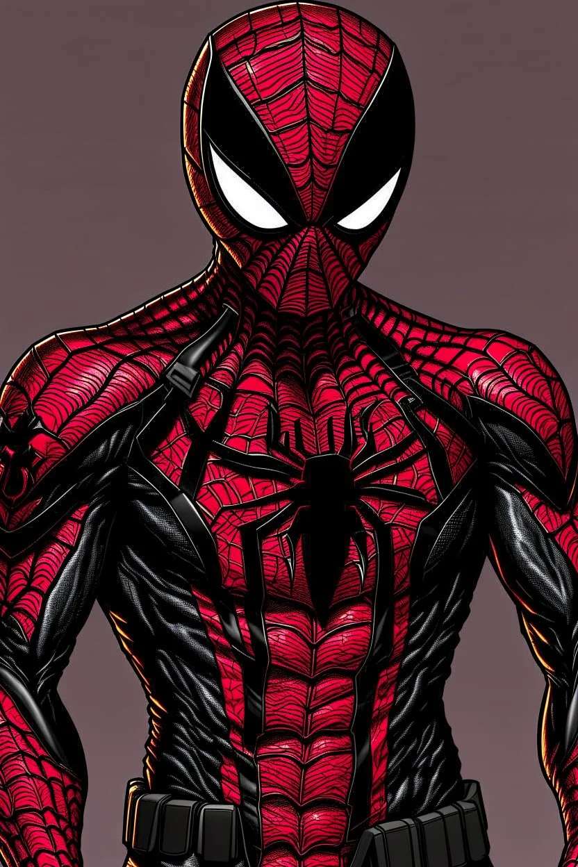 Spider-Man in Japanese black and red Montsuki