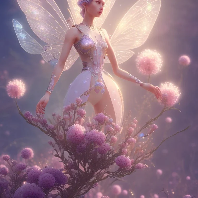 subtle transparent fairy flower in a galactic ambiance, delicate colors, in the foreground, full of details, smooth，soft light atmosphere, light effect，vaporwave colorful, concept art, smooth, extremely sharp detail, finely tuned detail, ultra high definition, 8 k, unreal engine 5, ultra sharp focus