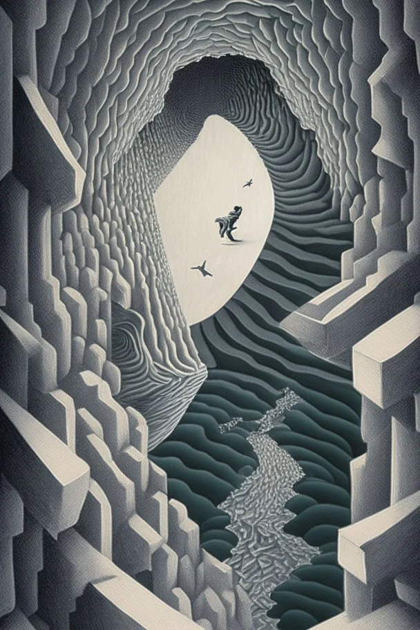 And it feels now Just like heaven's coming down Your soul shakes free As its conscience hits the ground; surreal, optical art, mc escher, award-winning