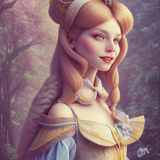 "Alice in the wonderland",dressing Disney style,hairstyle Disney style, detailed eyes, Realistic lighting,elegant,sarcastic smile, by Chie Yoshii,Brian Kesinger,Gediminas Pranckevičius,Kilian Eng,reg Rutkowski,diseney