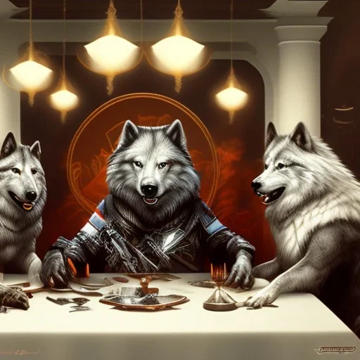 Wolfpack sitting at Table