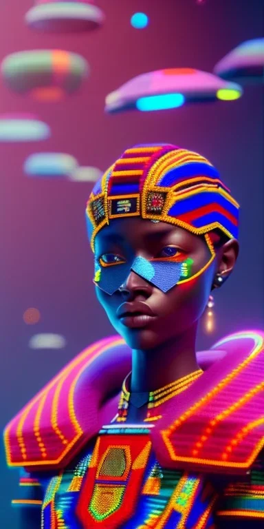 kente scene, thread, embroidery, octane render, high detail