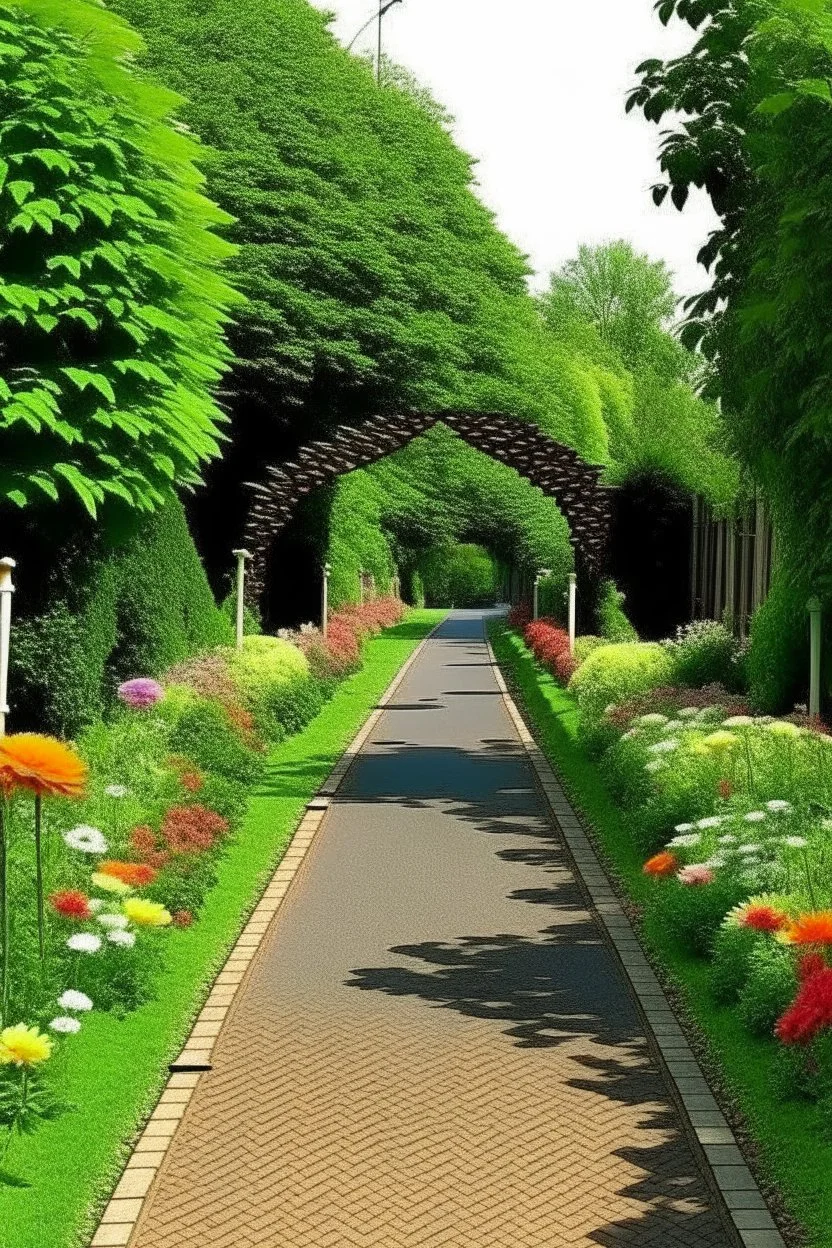 make a park entrance arch way made from plants and flowers