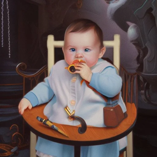 a baby in a fantasy card illustration, disney style