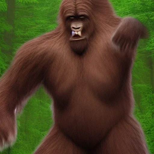 hyper realistic photograph of bigfoot