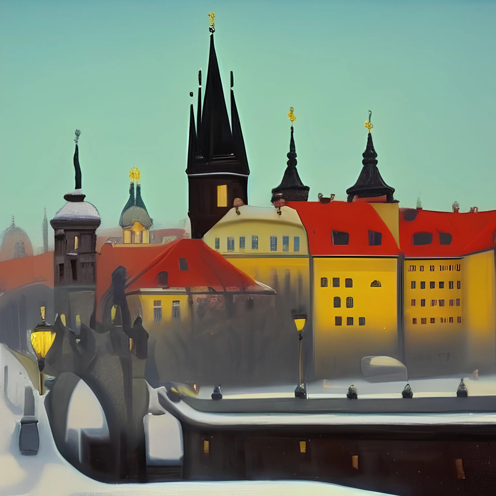 portrait of winter charles bridge by josef lada