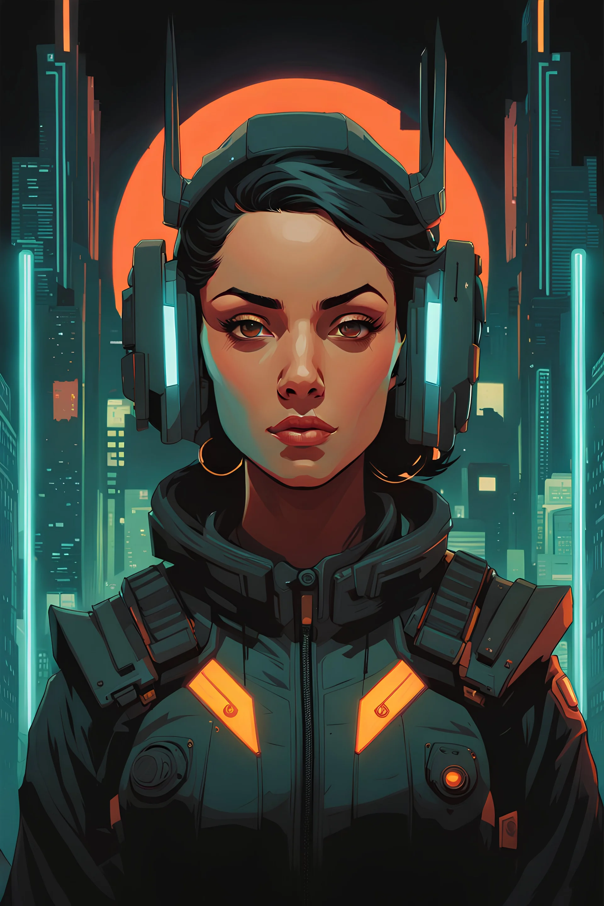 A beautiful portrait painting of a cyberpunk Luz Noceda from The Owl House by pascal blanche and sachin teng and sam yang and greg rutkowski, in style of colorful comic. symmetry, hyper detailed. octanev render. trending on artstation