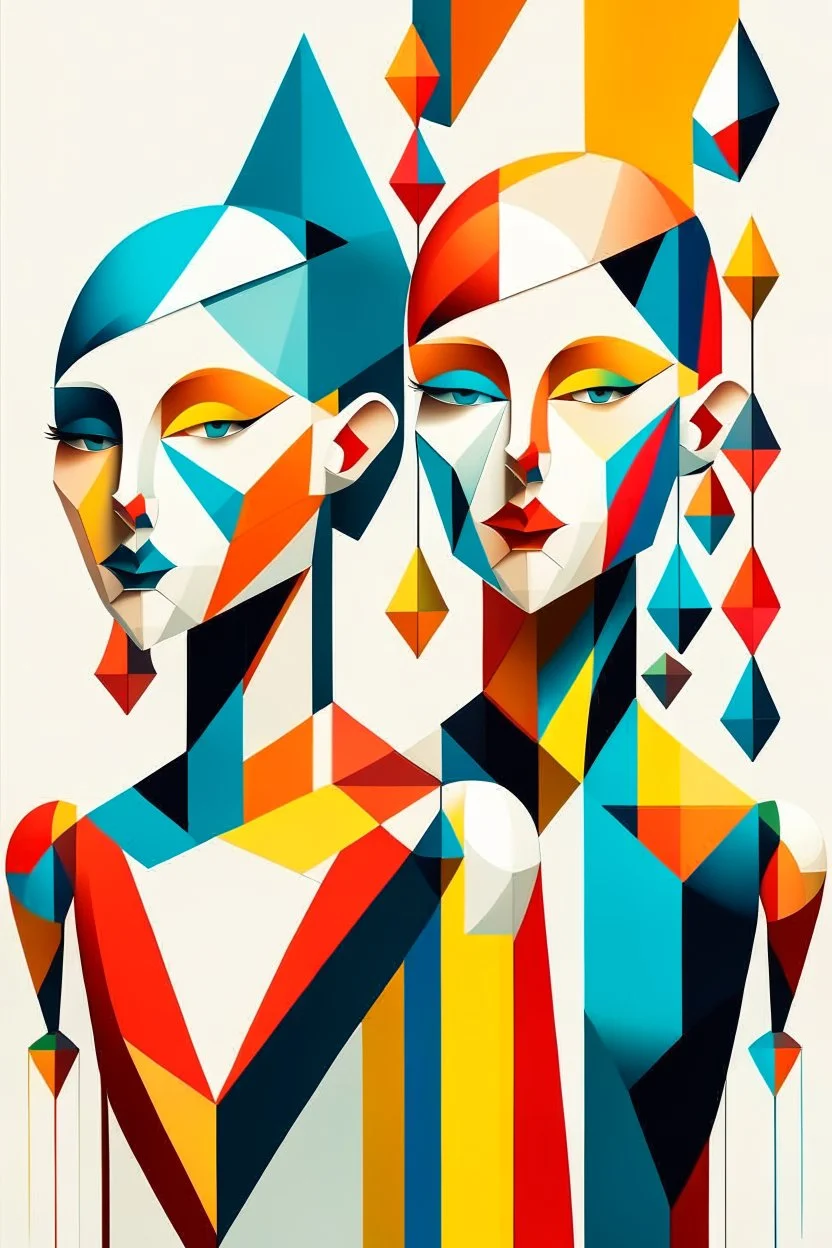 geometric people abstract