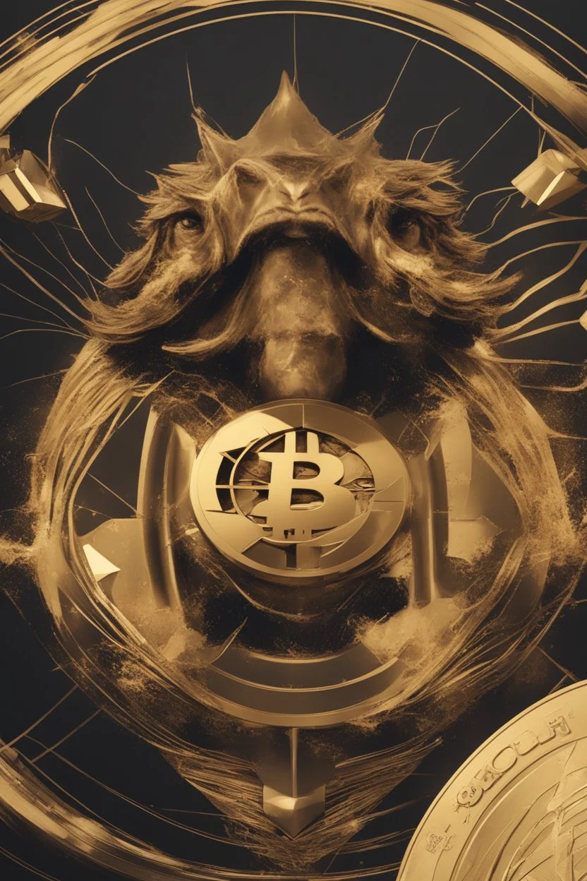 A dynamic 8k image reveals Sol cryptocurrency standing tall amidst a whirlwind of crypto trading charts and pips that seamlessly fuse into an awe-inspiring scene of victory.