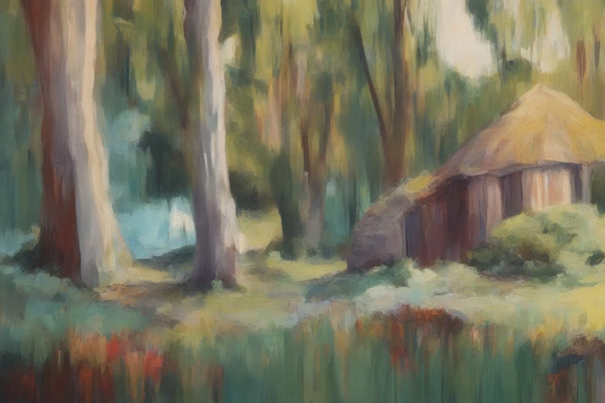 Paint a landscape in the style of Post- Impressionism, with bold colors and expressive brushstrokes.