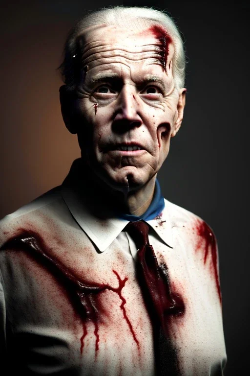 Ultra realistic image, joe biden zombie, zombie performance, skull, blood, torn arm, night, walking twisted, waist up view, thriller style, dark ambient, highly detailed, White House background, concept art, unreal engine 5, god rays, ray tracing, RTX, lumen lighting, ultra detail, volumetric lighting, 3d, finely drawn, high definition, high resolution.