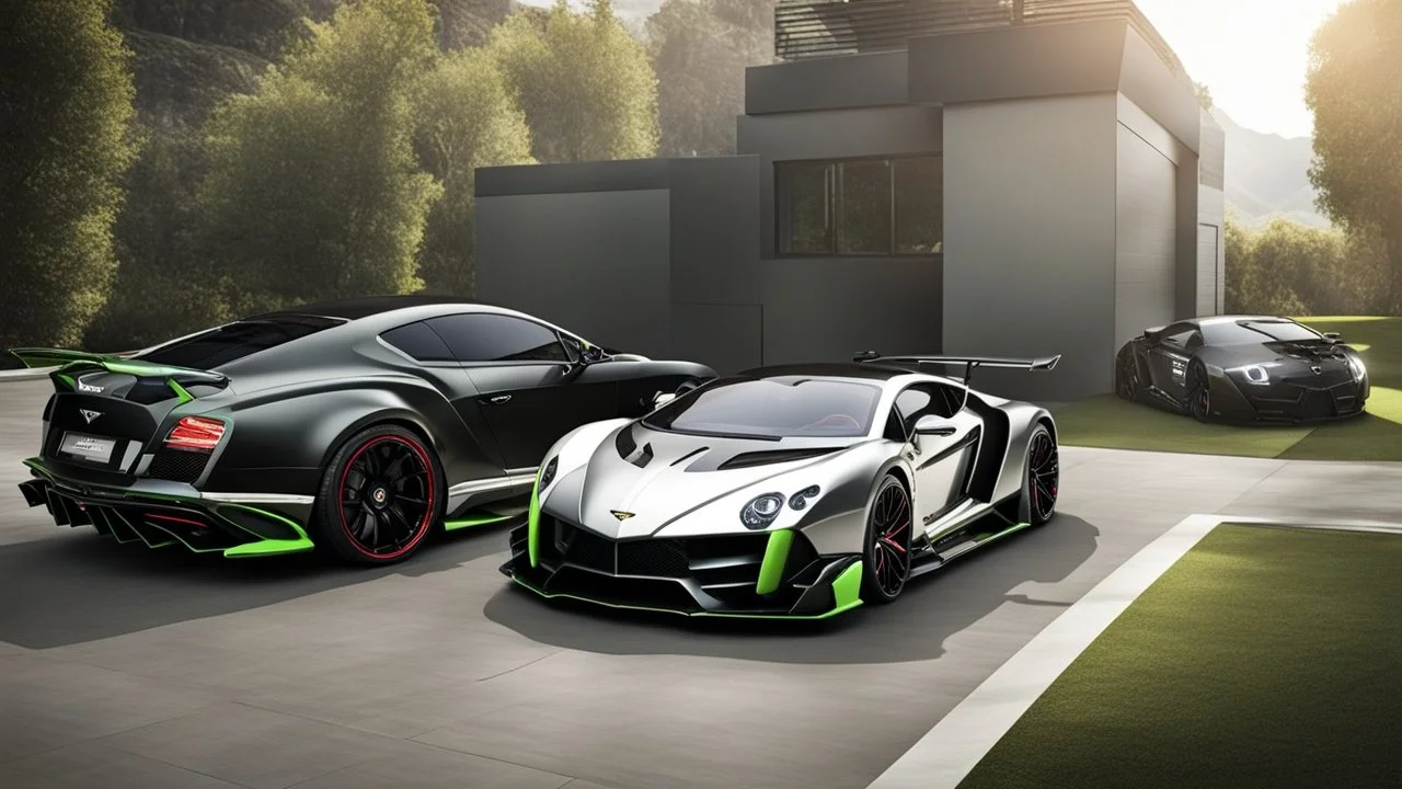 Bentley Continental GT MANSORY Fused with Lamborghini Veneno, Super Detailed, desktop wallpaper, 4K, Cyperpunk