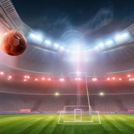 mars , stadium , soccer , fans , scoreboard , players , worldcup , space sport , goal , goalkeeper,soccer pitch with 2 goals and players