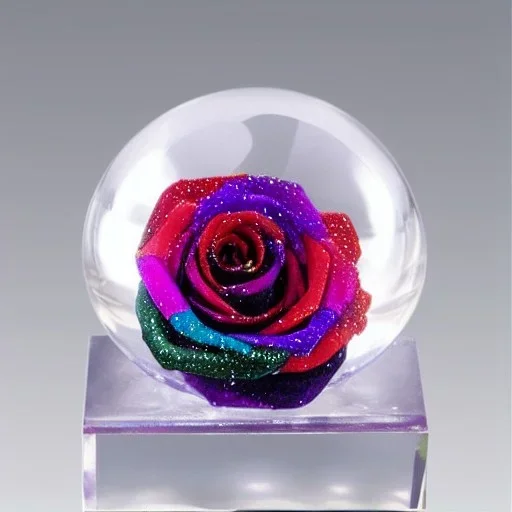 transparent multicolor crystal rose