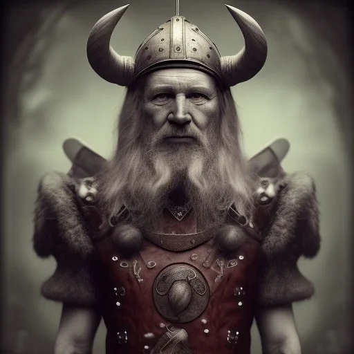 an old viking sitting on a zombie horse, scary, steam punk, realistic, made in octane, cinematic, ultra-realistic, extremely detailed octane rendering, 8K, VRAY Super Real ar 2:3, dof photorealistic futuristic 50mm lens hard lighting dark gray tintype photograph, realistic lighting, sepia color