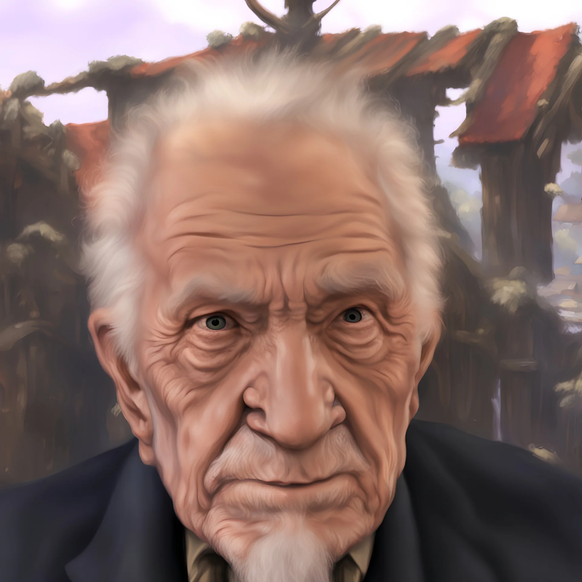 The old headman of a fantasy village.