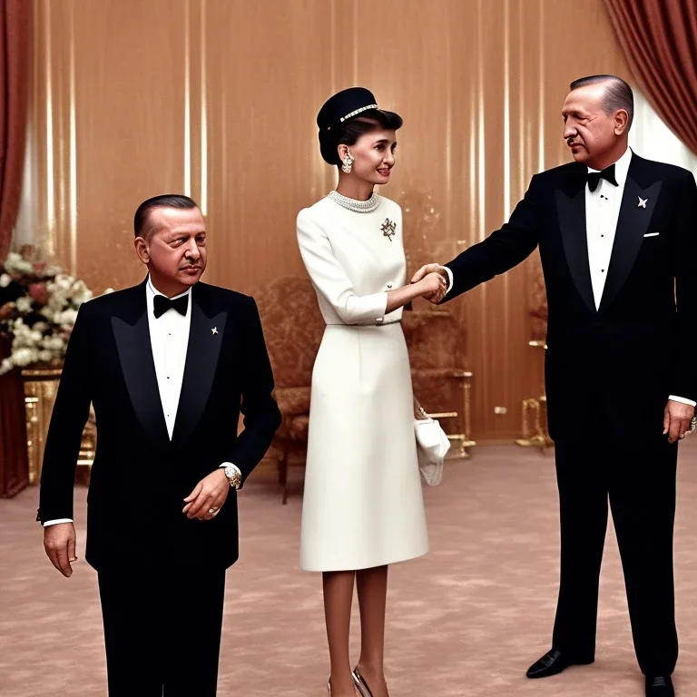 Erdogan and Audrey Hepburn hand shake