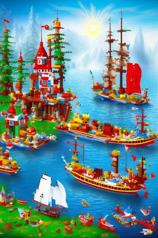 kids lake lego world