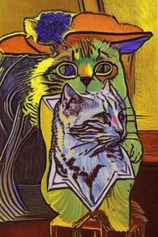 Portrait of a cat by Van Gogh