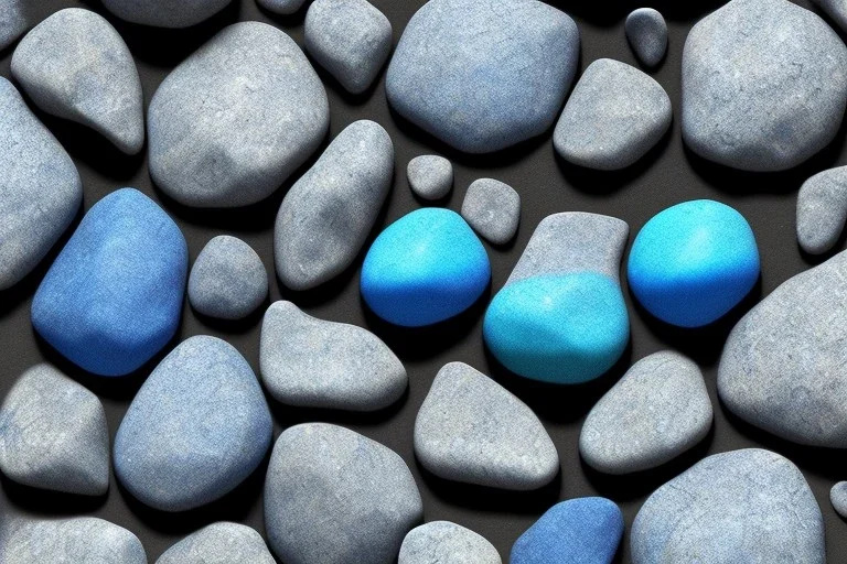 Blue raindrops on a rock, close up view, photo quality, stone marble, ultra realistic