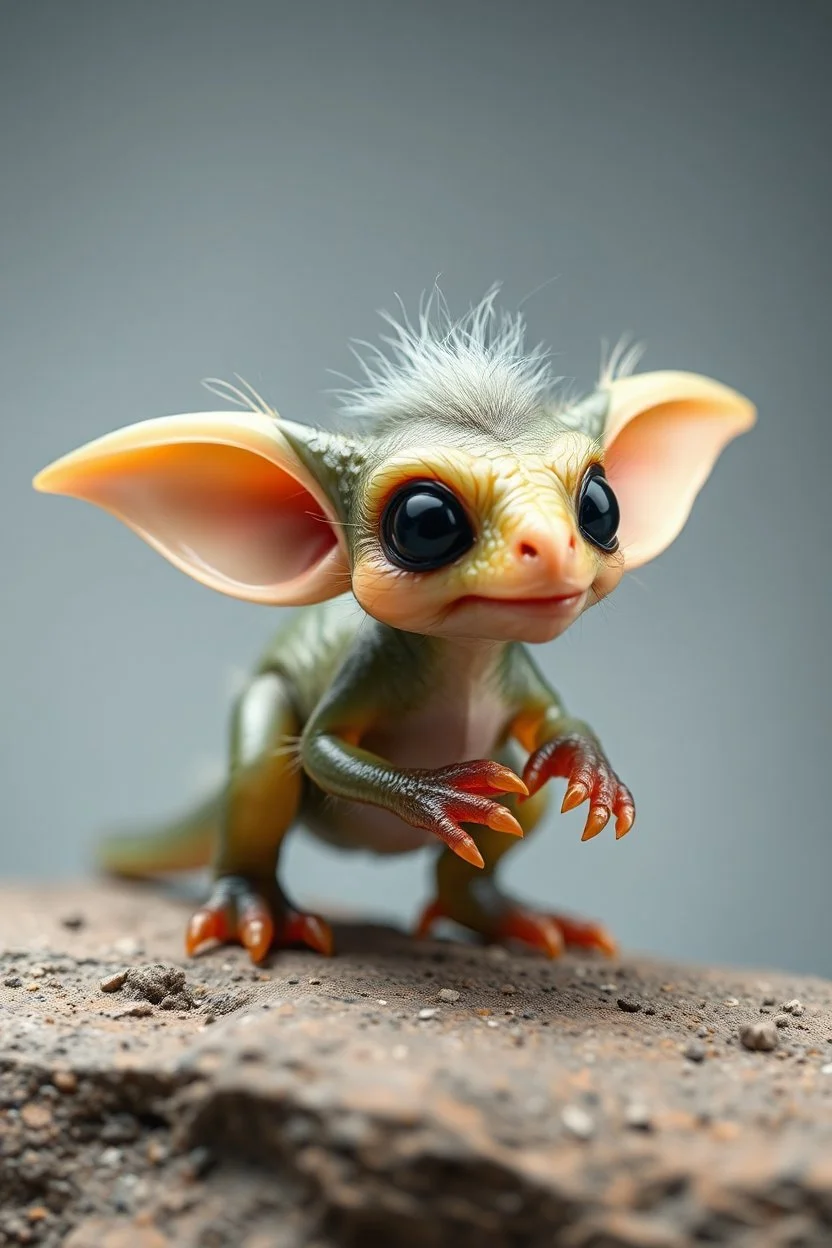 transparent gremlin dinosaur weasel with cute fur