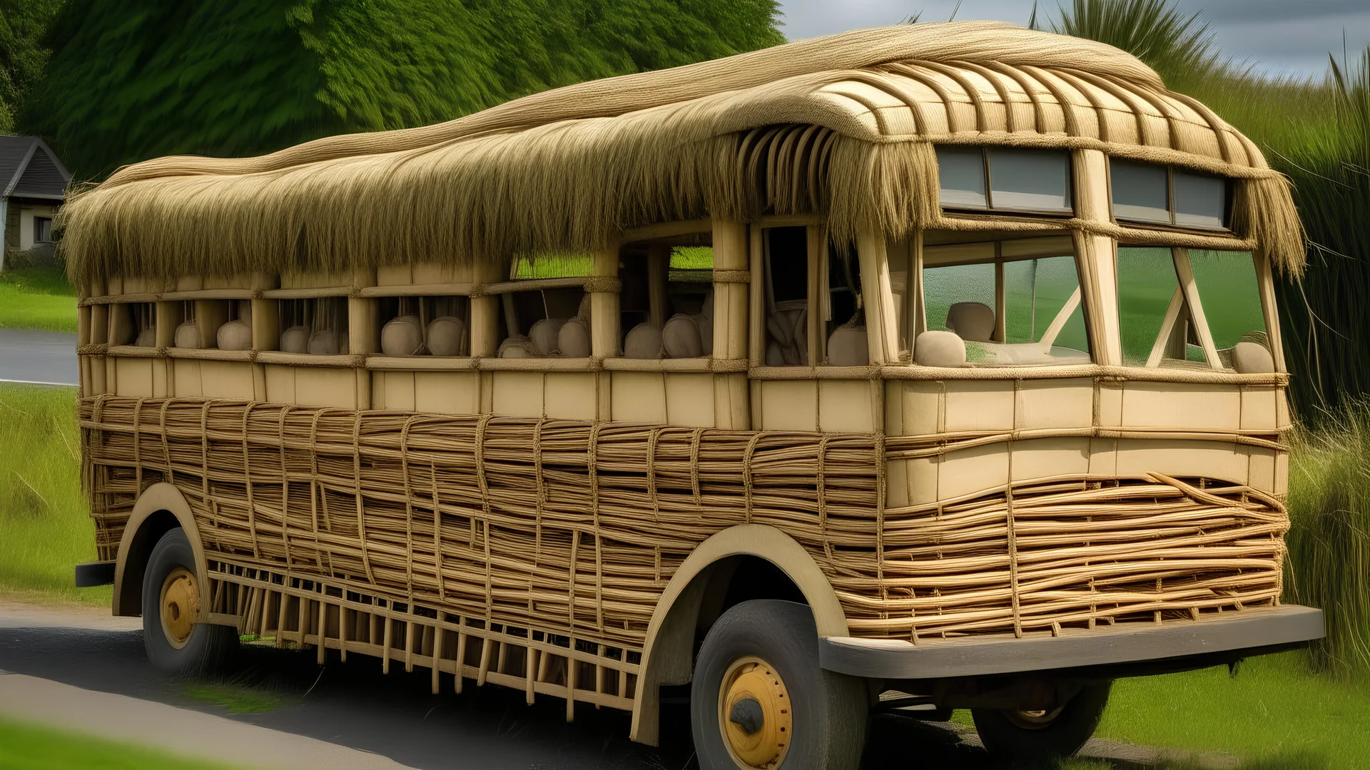 Thatched bus