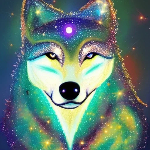 A magical sparkle wolf