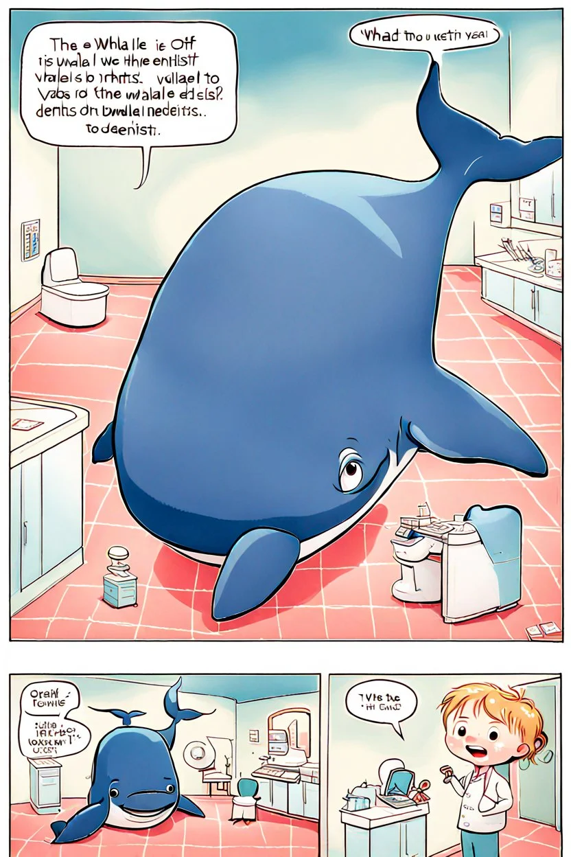 The whale is off to visit the whale dentist